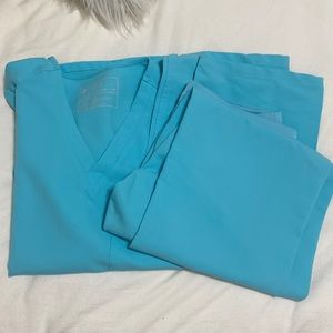 Figs Neon Blue scrub set